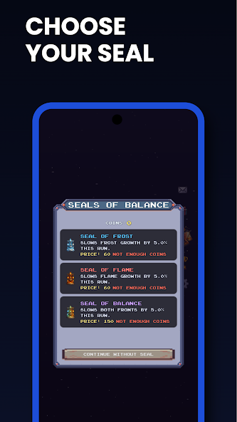 Hold the Line: Balance progression screen